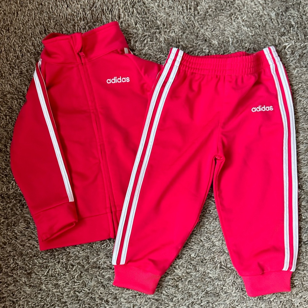 12M Adidas jump suit, hot pink